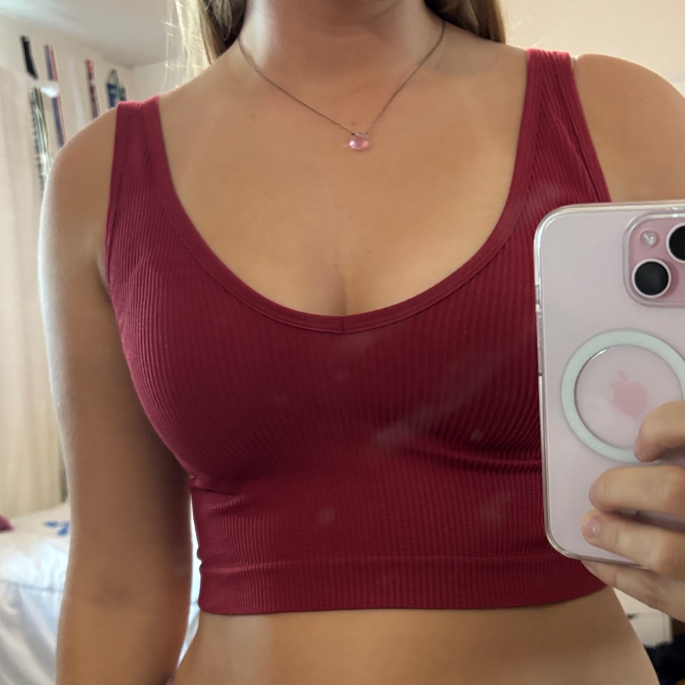Colsie Red Ribbed Tank Top